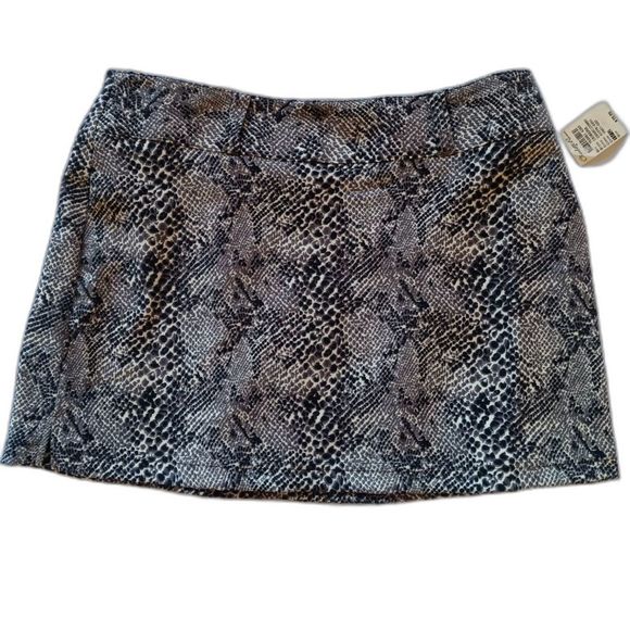 Y2K Micro Mini Skirt Faux Snakeskin - 11 12 M Large -Charlotte Russe NWT - Picture 1 of 9